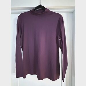 32 Degrees Heat Womens XL Purple Mock Neck Long Sleeve Base Layer Thermal Top